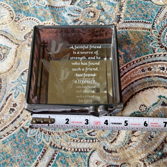 Trinket Box Leaded Glass lavender Faithful Friends - Picture 11 of 12